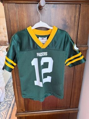 Green Packers Kids Jersey Top - Green & Yellow -RODGERS